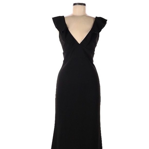 Lulus Perfect Opportunity Black Maxi Dress with Ruffle Straps Size Medium - Picture 5 of 10